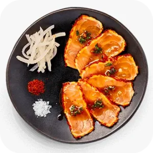 SASHIMI SALMON PICKLED MOOLI SEARED TATAKI